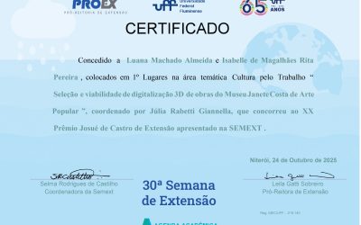 Premiação – Trabalho do Lafda é premiado em 1º lugar na Semana de Extensão da UFF (SEMEXT 2026)
